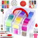 188 Embroidery Floss Set Including Cross Stitch Threads Friendship Bracelet String with 2-Tier Transparent Box, Floss Bobbins and Cross Stitch Kits