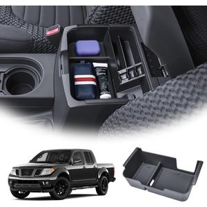 EDBETOS Center Console Organizer Tray Compatible with 2005-2021 Nissan Frontier Console Insert Tray Secondary Armrest Storage Box ABS Plastic Interior Accessories