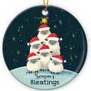 3 x Sheep Ornaments for Christmas Tree 2025 - Gifts for Sheep Lovers, Farmers, Family, Funny Farm Animal Christmas Ornaments, Gifts for Animal Lovers Women, Men, Friend