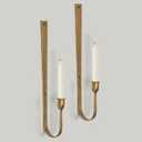 Wall Candle Holder Set of 2, Metal Wall Mount Candle Sconces Holder, Modern Wall Decoration for Living Room, Dining Room, Fireplace, and Weddings (Golden)