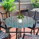 Stained Wooden Color Round Outdoor Tablecloth with Umbrella Hole, Round Fitted Table Cloth with Elastic Zippered Table Covers 36-44in Waterproof Umbrella Tablecloths Circle Elastic Table Cover