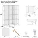 AWTATOS Cube Storage Organizer, Closet Organizers and Storage, 12 Cube Shelves Bookshelf, DIY Stackable Plastic Clothes Organizer Shelving for Bedroom, Home, Transparent Twill