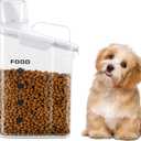 Dog Food Container, 3-5 Lb Dog Food Storage Containers with Airtight,Thicken the Lid, Large Pour Spout Cat Food Container with Measuring Cups,Portable Travel PetFood Storage Container (White)