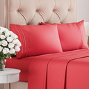 King Size 4 Piece Sheet Set - Comfy Breathable & Cooling Bed Sheets Set - Hotel Luxury Bedding for Women, Men, Kids, Teens, Boys and Girls - Deep Pockets, Ultra-Soft & Wrinkle Free - Oeko-Tex - Red