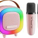 Mini Karaoke Machine Speaker for Kids Adults, Portable Bluetooth with 2 Wireless Microphones, Christmas Birthday Gift Ideas for Toys for Teens Boys and Girls Aged 4, 5, 6, 7, 8, 9, 10, 11, 12+