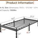 12 Inch Twin XL Bed Frame with Mattress Slide Stopper, Twin XL Platform Bed Frame with Vintage Style, Heavy Duty Steel Slats, Anti-Slip Design
