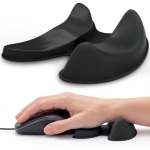 GlideX r2.0 Ergonomic Wrist Rest for Mouse, Desk Mouse Pad Wrist Support, Smooth-Glide, Comfortable Low-Profile Design For Gaming, Office and Home Use. Best for Right Small/Medium Hand, Black