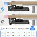 suptek Keyboard Tray Under Desk Pull Out with C Clamp Mount, Computer Keyboard & Mouse Tray, 25.6 (30 Including Clamps) x 11.8 inch Slide-Out Platform Computer Drawer for Typing, Black, DSF1