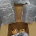 Baderke 150 Pcs Pink Mini Cake Pans with Lids and Spoons, Disposable Ramekins 6.8 oz 5 oz Round Rectangle Square Baking Pans, Cupcake Liners Tins Containers for Flan Muffin Dessert Party Favors