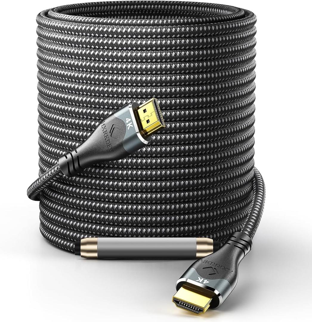 4K HDMI Cable 100Ft, Ultra High Speed HDMI Cable 2.0 Cord Braided (18Gbps), 4K@60Hz, Gold Plated Connector 3D ARC Ethernet HDMI Cord for HD TV Monitor Laptop Xbox PS4/PS5 ect(30.48m)