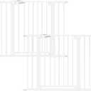 Babelio 26-40" Wide Baby Gate for Stairs & Doorways, 3 Ways Locking System with Auto-Close, Pressure Mounted No Drilling, Easy Install for Stairs, Hallway, Kitchen, Indoor Use, White (2 Pack)