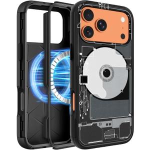 Heavy Duty for iPhone 17 Pro Case - Compatible with MagSafe Shockproof Protective Rugged Magnetic Men Military Grade Shock Drop Proof Durable Phone Cover Funda for Apple 17Pro Case, Tech
