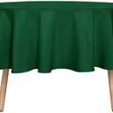 sancua Round Tablecloth - 60 Inch - Water Resistant Spill Proof Washable Polyester Table Cloth Decorative Fabric Table Cover for Dining Table, Buffet Parties and Camping, Hunter Green