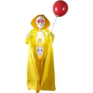Halloween Animatronics Decorations Outdoor for Holding Candy and Gifts, 37 Inch Life Size with Balloon, Sound-Activated Sensor, Scary Decor for Home Party Indoor Outside Garden Lawn Grave Yard