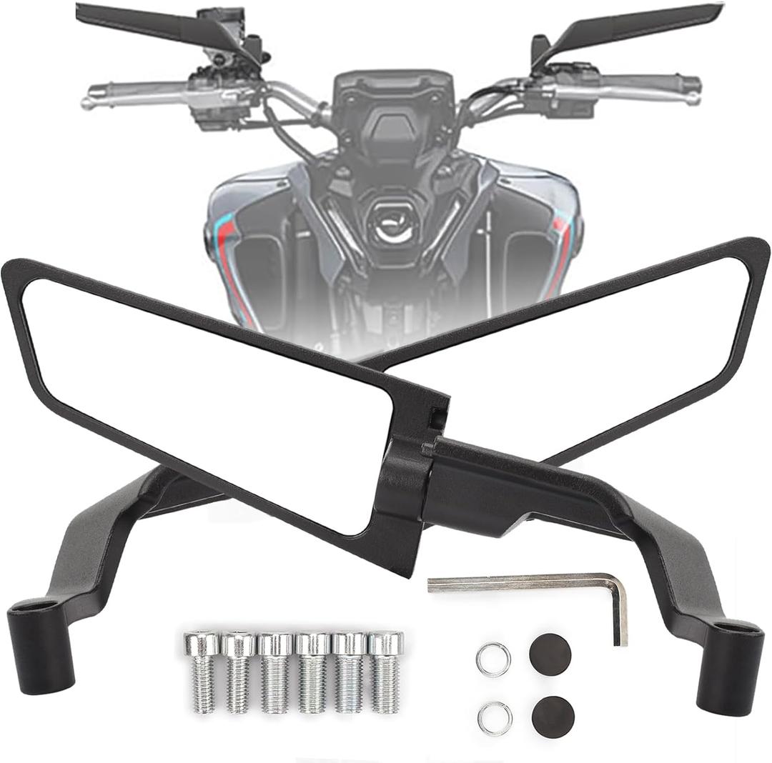 XINGWU Large Motorcycle Wing Mirrors Stealth Mirror Adjustable Rearview Side Mirror for Z650 Z900 Z1000 Duke 390 790 1290 MT07 MT09 S1000 Street Bike