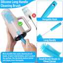 XANGNIER 4 PCS Water Bottle Cleaner Brush Set for Stanley Tumbler 40 oz/30 oz/20 oz Cup,Multifunctional Bottle Brush and Long Silicone Straw Cleaner Brush,Cleaning Kit for Owala/Yeti Cup Accessories