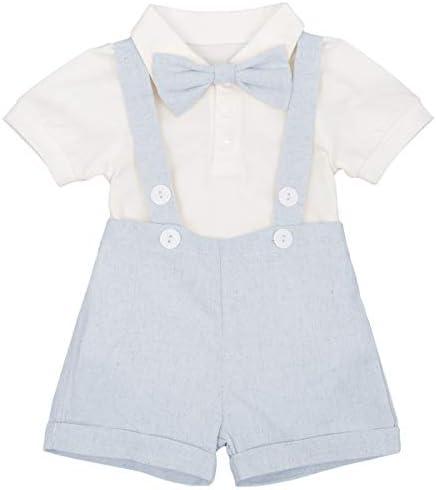 Baby Boy Gentleman Formal Suit Tuxedo Bowtie Romper Suspenders Cake Smash Outfit Wedding Bib Pants Overalls Clothes 90