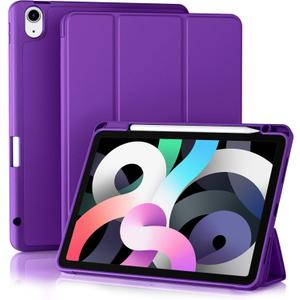 Akkerds Compatible with iPad Air 11 Inch Case 7th/6th Generation (M3/M2) 2025/2024, for iPad Air 5th/4th Generation Case 10.9 Inch 2022/2020 with Pencil Holder[Auto Sleep/Wake], Purple