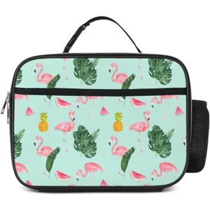 Flamingos Lunch Bag Insulated Reusable Lunch Box Kids Girls Boys Cooler Thermal Tote Bag For Men Women School Work Picnic