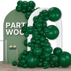 PartyWoo Dark Green Balloons 155 pcs Green Balloons Hunter Green Balloons Different Sizes Pack of 18 12 10 5 Inch Emerald Green Balloon Arch Kit Garland as Christmas Jungle Party Decorations Green-Y56