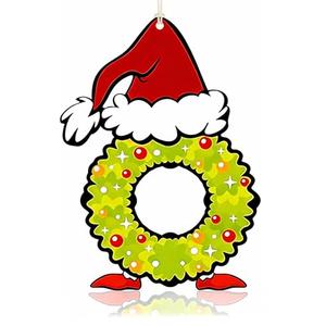 4PCS Christmas Door Sign Xmas Decorations Merry Christmas Tree Ornaments Wall Decor Wooden Door Hanging Green Wreath for Xmas Indoor Party Supplies