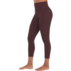 Sunzel Sunzfly Capri Leggings for Women, High Waisted Yoga Pants with Tummy Control for Workout Running Gym (Small, Chocolate Brown)