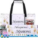 166 Tiles American Mahjong Game Set with 4 Racks & Canvas Carry Bag, Full Complete Mahjong Kit for Adults, 20.87 X 9.45 X 4.33 Inches