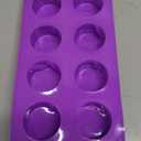 8-Cavity Round Silicone Mold for Soap, Cake, Bread, Cupcake, Cheesecake, Cornbread, Brownie, Muffin, and More (Round, 2 Pack)