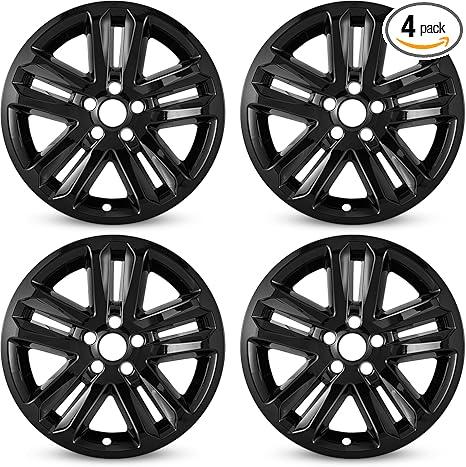 18 Inch Wheel Skins for 2011-2017 Ford Explorer Alloy Wheels, ABS Plastic Wheel Covers for 11-17 Ford Explorer - Glossy Black Set of 4