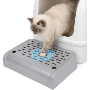 Litter Box Step, Cat Ramp for Litter Automatic Cat Litter Box Self Cleaning with Filter Function, Litter Tracking Pets Pedal Step Stool Litter Catcher Tray 11.8x8.7x3.9In(Gray)