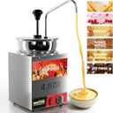 WantJoin Nacho Cheese Dispenser with Pump - 4.6QT Commercial Cheese Warmer, Stainless Steel Hot Fudge & Caramel Warmer with 86-185F Temperature Control
