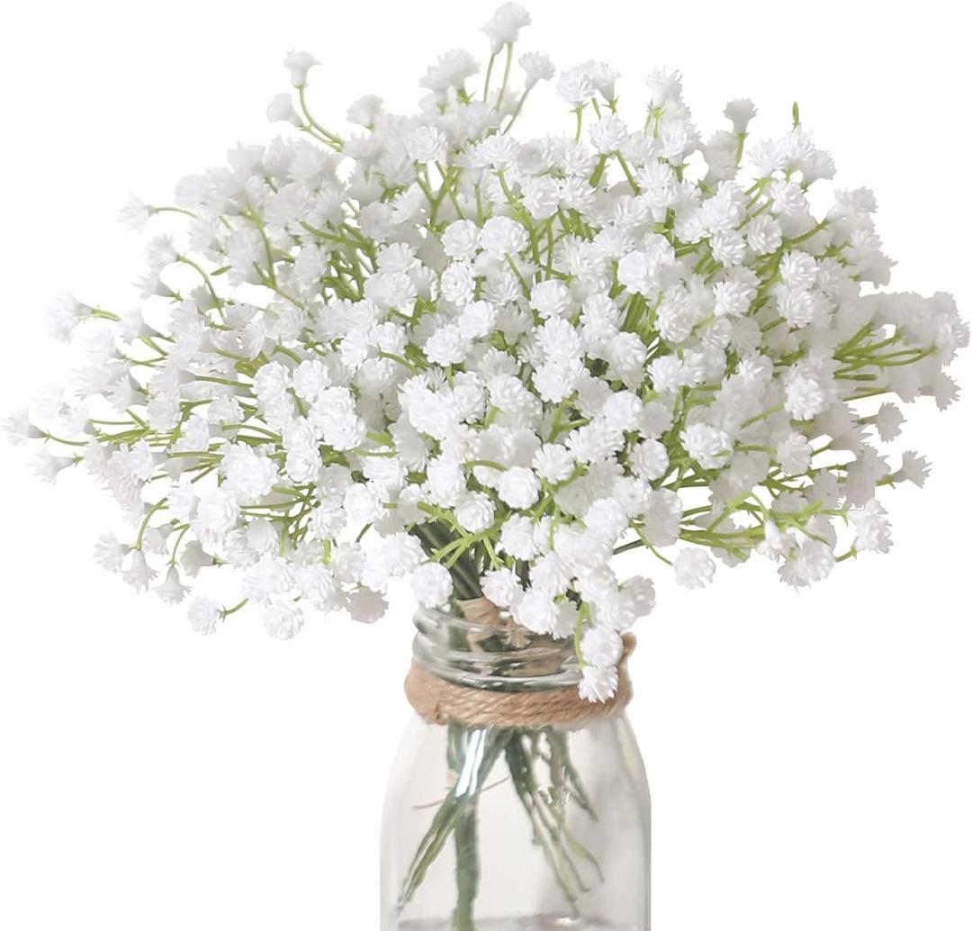 Veryhome 30PCS Fake Babys Breath Flowers Artificial White Flowers Gypsophila DIY Floral Bouquets Arrangement Wedding Home Decor