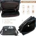 Womens Crossbody Purses,Vegan Leather Medium Cross Body Purses Bag for women,Crossbody Messenger Bag Built in Wallet (Black Blue)