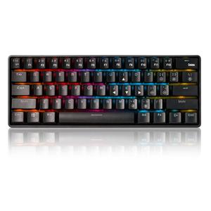 Zopsc Mechanical Gaming Keyboard, Ergonomic Gaming Keyboard with USB Cable 61 Keys RGB Backlit, 2.4G Blue Switches Mechanical Keyboard for Office