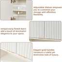 LEYAOYAO Modern Fluted Bathroom Wall Cabinet, Wall-Mounted Medicine Cabinet, 7.7"D×23.5"W×24"H