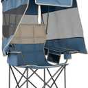 Oversized Camping Chair with Canopy，Folding Chair Supports 330 Lbs, Blue
Padded Outdoor Chair with Cup Holder,Cooler Bag,Side Pockets, Beach Chair with Canopy for Outdoor Camping,Fishing