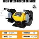 Woodskil 2.8Amp 1/2HP 6-Inch High-Speed Bench Grinder, CSA Listed, Table Grinder for sharpening