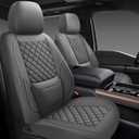 Car Seat Covers Full Set,Universal Fit for Cars,SUVs,Trucks,and Sedans with 5 Seats,Faux Leather Car Seat Cushion Compatible with Airbags,Waterproof Car Seat Protector,Grey