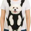 Mosago Dog Backpack Carrier, Adjustable Pet Front Carriers, Legs Out Carrying Sling Travel Bag for Small Medium Dogs 4-7 Lbs, Soft Wearable Puppy Chest Carry Backpacks for Walking/Hiking/Camping (Black)