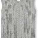 Gymboree Boys and Toddler V-Neck Cable Knit Sweater Vest (10, Smoke Gray)