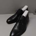 DECARSDZ Mens Classic Formal Oxford Lace Up Wedding Pointed Toe Dress Shoes Black (9)