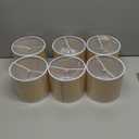 Wellmet Small Chandelier Lamp Shades Brown Set of 6, Rustic Style Linen Drum Shades for Wall Lamp, Hardback Clip on Lamp Shades for E12 Candle Bulbs, 5.5"x 5.5" x 5"