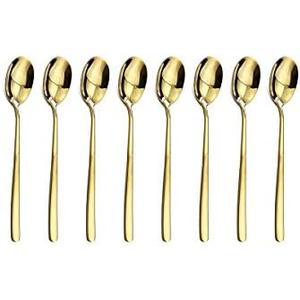 8-Piece Mini Coffee Spoon, Ice Cream Spoon, Small Spoons for Dessert 6-inch(Shiny Gold)
