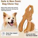 Dog Chew Toys, Aggressive chewer toy for Medium& Large dogs, Made of real pine wood and durable Food-Grade nylon, with Tool Shape Design for Dental Cleaning and Long-Lasting Chewing (brown-Pliers)