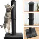 Karolpar 34inch Cat Scratching Post with Natural Sisal Rope 4.3Inch Large Diameter Scratcher Post Tree for Indoor Cats Black