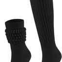 Slouchy Socks for Women Stretchy Knee-High Scrunch Socks Soft Long Slouch Boot Socks, One Size