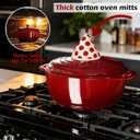 Umite Chef 6QT Enameled Cast Iron Dutch Oven with Lid, Versatile Heavy-Duty Cookware Pot for Baking Bread, Braising, Soups & Stews, Oven & Stovetop Safe with Heat Resistant GlovesRed