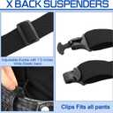 Sintege 4 Pcs X Back Hidden Suspenders 1.5 Inch Heavy Duty Hiking Suspenders for Men Adjustable Under Clothing Invisible Belt