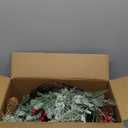 Pre-lit Christmas Wreath for Front Door, Snow Branches, 22 Inch Battery Operated 50 LED Lights, Decorations for Indoor & Outdoor Green