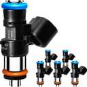 Upgraded 4 Holes Fuel Injectors Fits for Ford: Edge, Explorer, F-150, Flex, Mustang, Taurus, For Lincoln: Continental, MKS, MKT, MKX, MKZ, 3.5L 3.7L, 2011-2019, OEM # 0280158191 (6 Pcs)